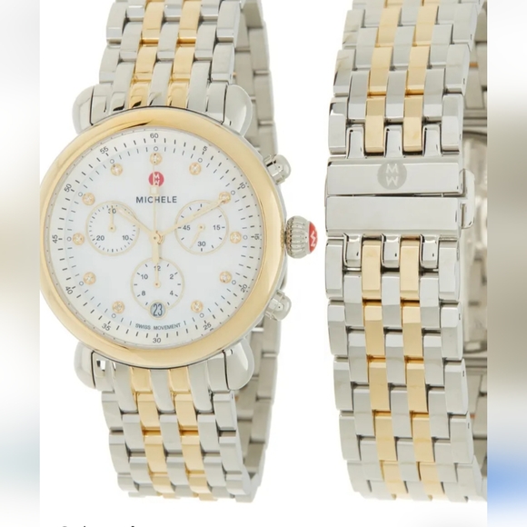 Michele women's Diamond Accent Two-Tone watch - Picture 2 of 8